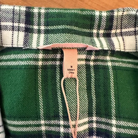 NWT!!! Flannel Long PJ Set - M - Tartan Plaid Forest Green
