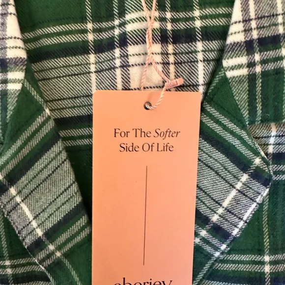 NWT!!! Flannel Long PJ Set - M - Tartan Plaid Forest Green