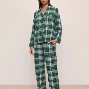 NWT!!! Flannel Long PJ Set - M - Tartan Plaid Forest Green