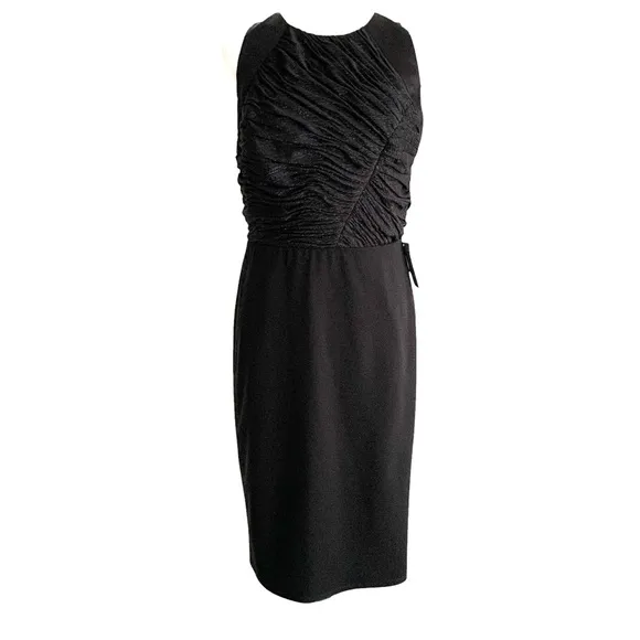 NWT Halston Heritage Cocktail Dress Women’s 8 Sleeveless Ruched Chest Luxury