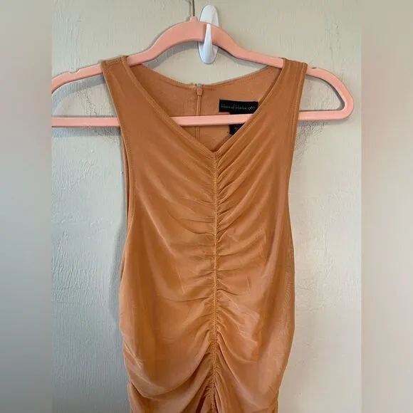 NWT House of Harlow 1960 Taupe ruched dress size S