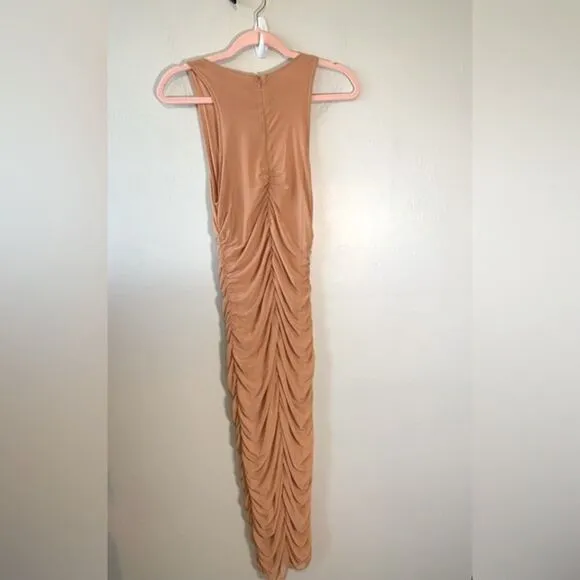 NWT House of Harlow 1960 Taupe ruched dress size S