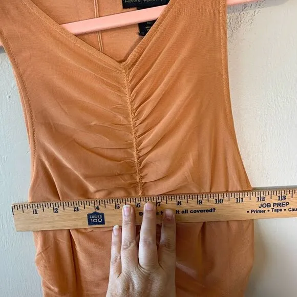 NWT House of Harlow 1960 Taupe ruched dress size S