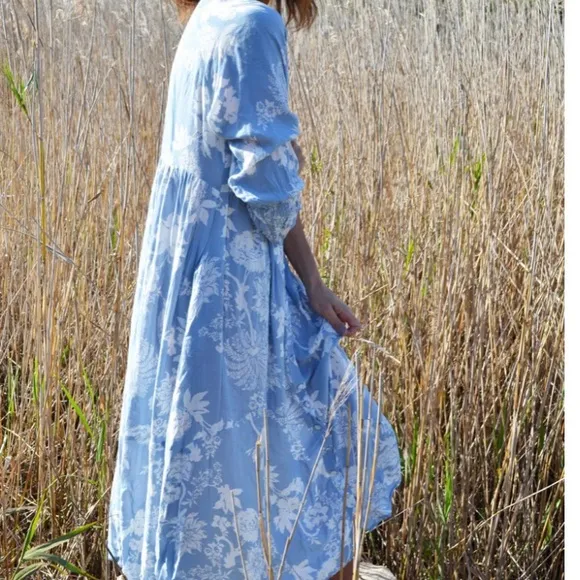 NWT HOUSE OF LACUNA Tuscany Boho Dress Sz Large Australian Luxury Resort Wear