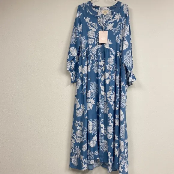 NWT HOUSE OF LACUNA Tuscany Boho Dress Sz Large Australian Luxury Resort Wear