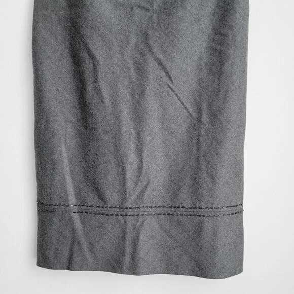 NWT Iceberg Gray Wool Silk Blend Luxury Beaded Fitted Strapless Dress