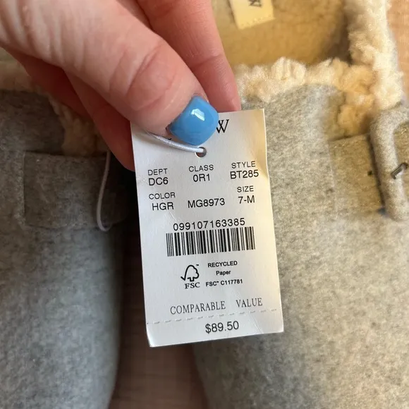 NWT - J Crew Slide-on Faux Fur Slippers