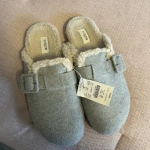 NWT - J Crew Slide-on Faux Fur Slippers