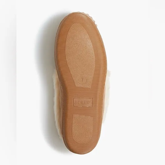 NWT J.Crew Suede Shearling Slippers