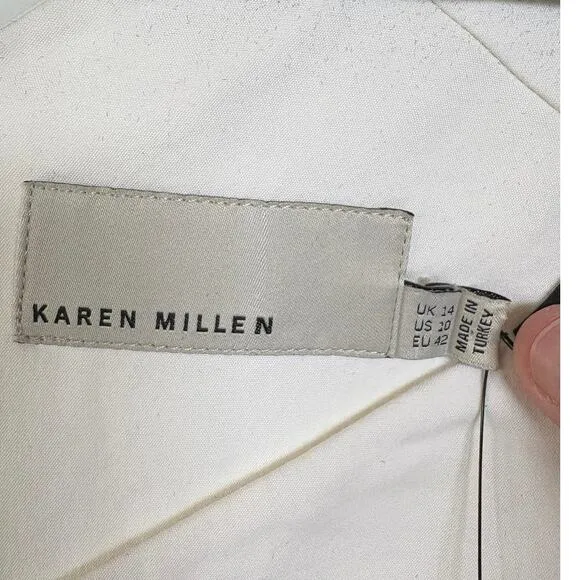 NWT Karen Millen Cocktail Classic Career Minimalist Ruffle Office Party Dress 10