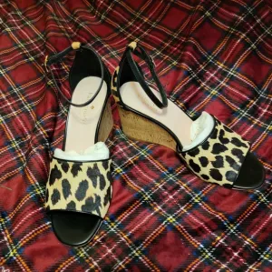 NWT Kate Spade Lonnie Genuine Calf Hair Wedge Sandal