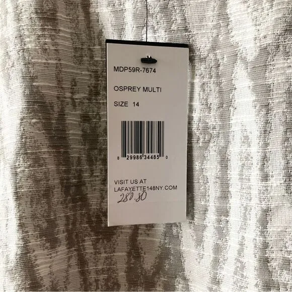 NWT Lafayette 148 Osprey Gray Modest Business Casual Minimalist Dress size 14