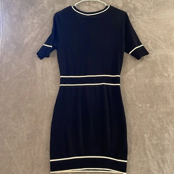 NWT lovers and friends black pearl gold button embellished mini dress size S