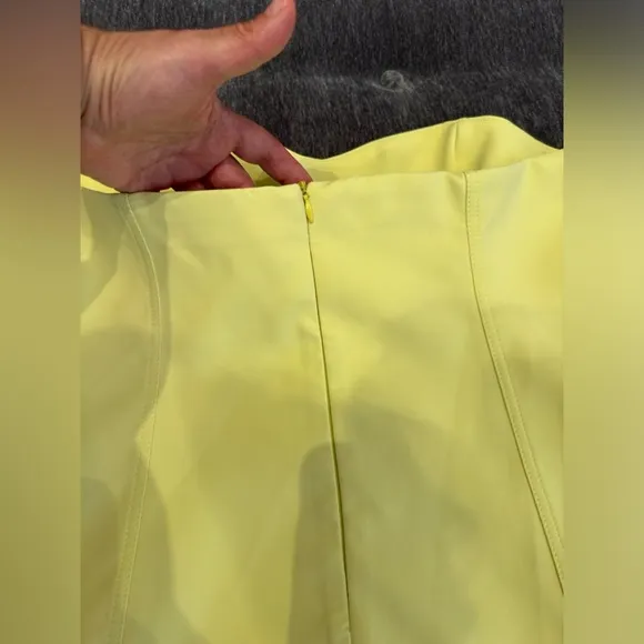 NWT Luxury Spring Summer Party Minimalist Zara Yellow Strapless Cutout Dress