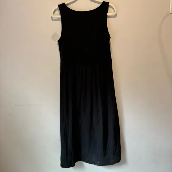 NWT Madewell Mixed Media Tank Dress NK516 Minimalist Small Black