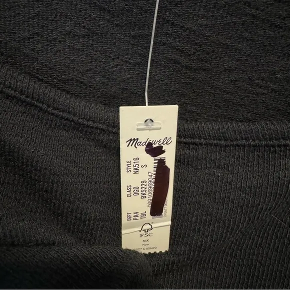 NWT Madewell Mixed Media Tank Dress NK516 Minimalist Small Black