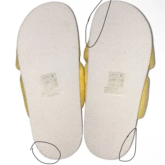 NWT Maeve Yellow/White Slippers, Size 9