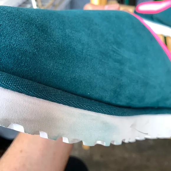 NWT Mens UGG Deep Teal Classic Slip on Suede Sheepskin Slippers Size 12 Lamb