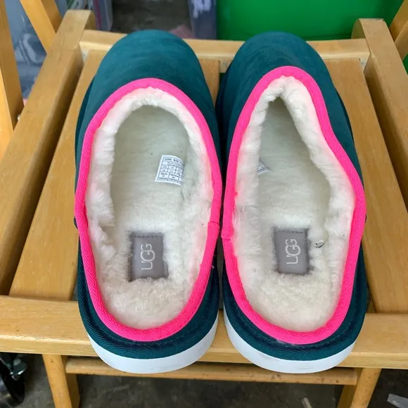 NWT Mens UGG Deep Teal Classic Slip on Suede Sheepskin Slippers Size 12 Lamb