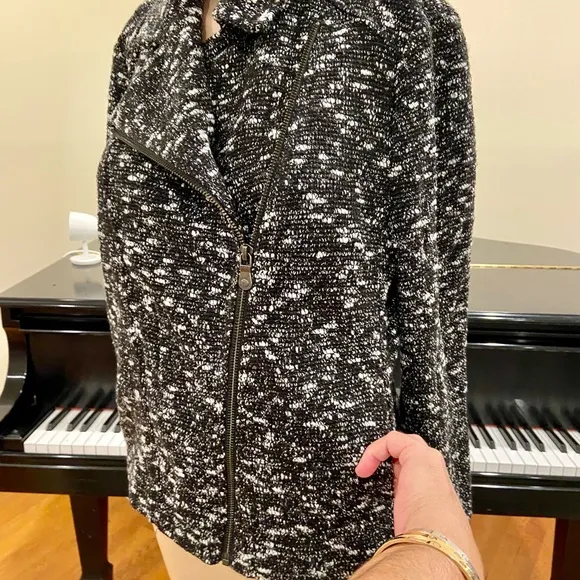 NWT minimalist luxury Banana Republic textured knit moto jacket