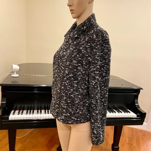 NWT minimalist luxury Banana Republic textured knit moto jacket
