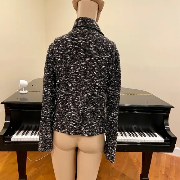 NWT minimalist luxury Banana Republic textured knit moto jacket
