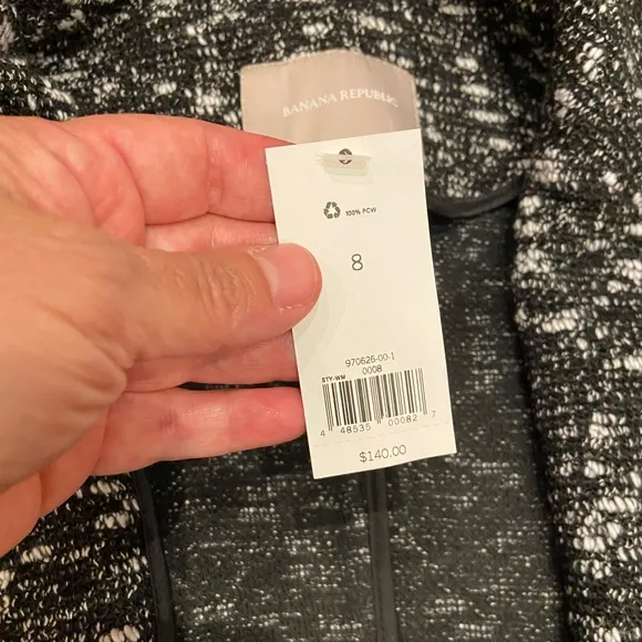 NWT minimalist luxury Banana Republic textured knit moto jacket