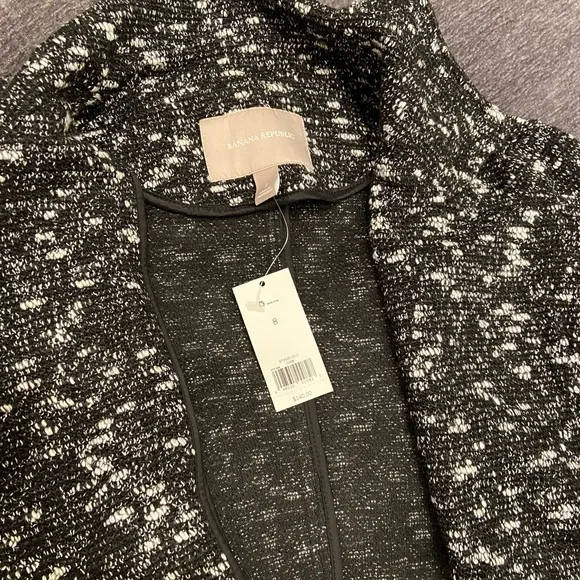 NWT minimalist luxury Banana Republic textured knit moto jacket