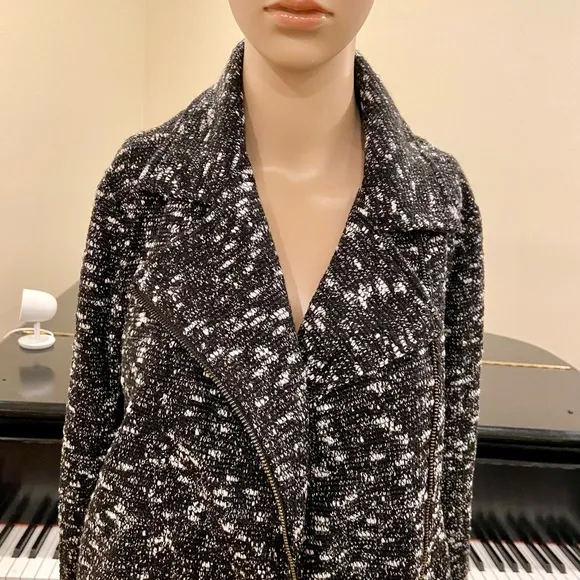 NWT minimalist luxury Banana Republic textured knit moto jacket