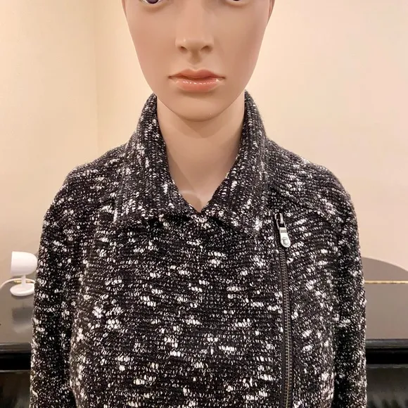 NWT minimalist luxury Banana Republic textured knit moto jacket