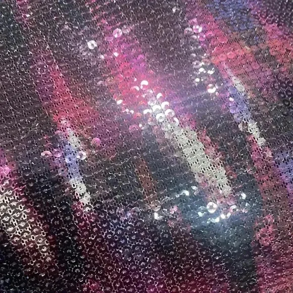NWT Misa Los Angeles Divia Purple Pink Silver Ikat Sequin Dress Womens XS (0-2)
