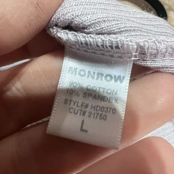 NWT Monrow Ribbed Racer Tank Top Dress Size Large Chalk Gray ribbed minimalist