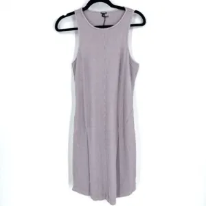 NWT Monrow Ribbed Racer Tank Top Dress Size Large Chalk Gray ribbed minimalist