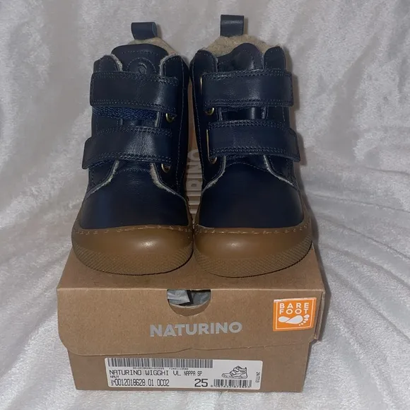 NWT NATURINO WIGGHI VL Barefoot leather ankle boots in Navy