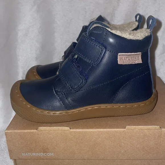 NWT NATURINO WIGGHI VL Barefoot leather ankle boots in Navy