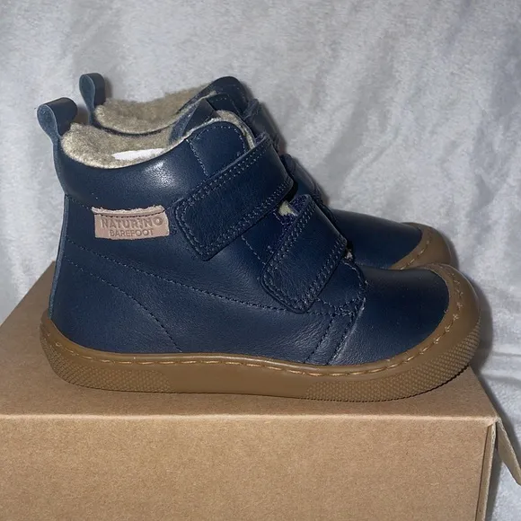 NWT NATURINO WIGGHI VL Barefoot leather ankle boots in Navy