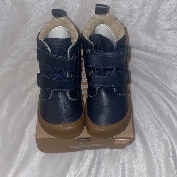 NWT NATURINO WIGGHI VL Barefoot leather ankle boots in Navy