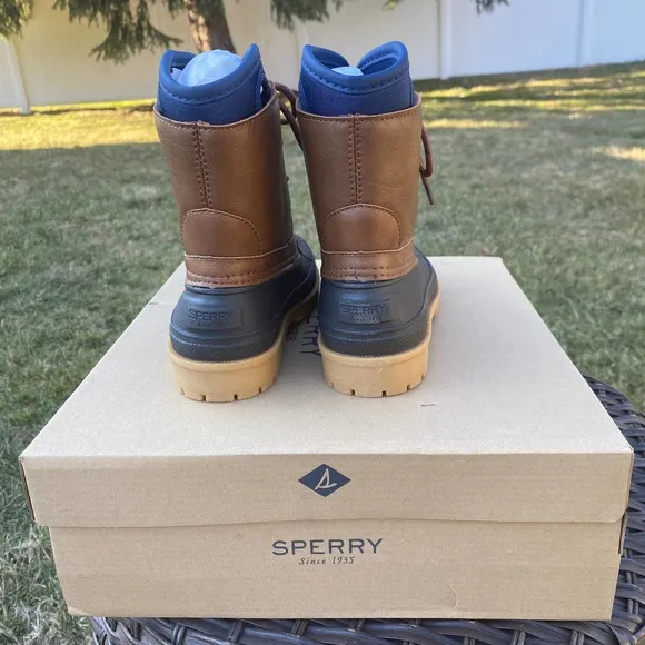 NWT/ NIB Sperry Boys Harbor Duck Boots Tan/Brown (Size 1)