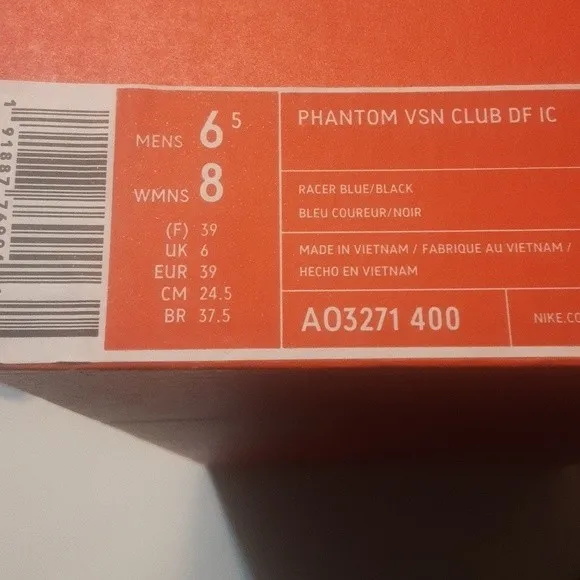 NWT Nike Phantom VSN Club DF IC Football Shoes Unisex US 6.5 Men, Women's 8