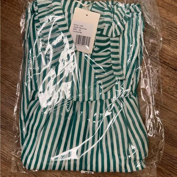 NWT Oliphant Green Midi Vacation Cotton Quiet Luxury Pool Beach Resort XS Dress
