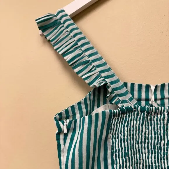 NWT Oliphant Green Midi Vacation Cotton Quiet Luxury Pool Beach Resort XS Dress