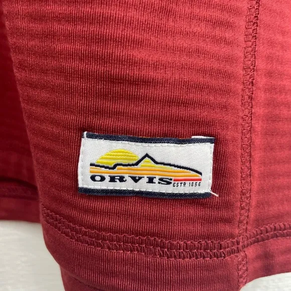 NWT Orvis Horseshoe Hills Men Maroon Quarter-Zip Pullover Size Small Performance