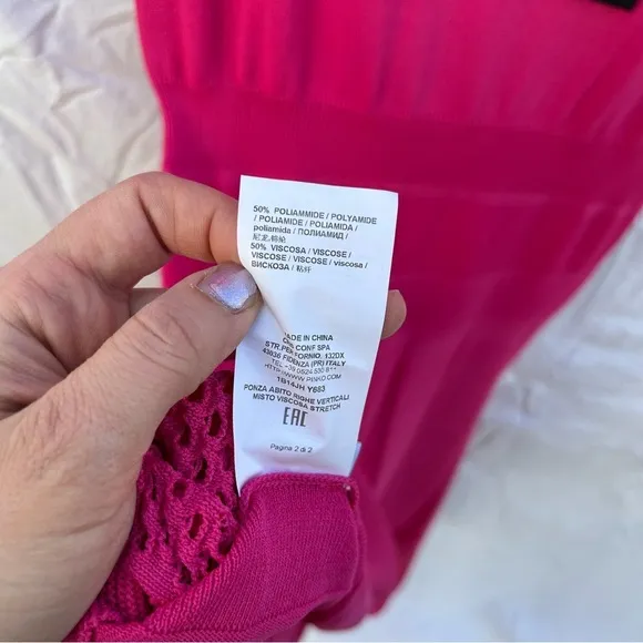 NWT Pinko Fuchsia Pink Fit and Flare Ponza Dress Size Large