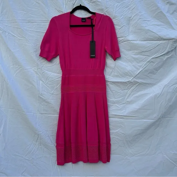 NWT Pinko Fuchsia Pink Fit and Flare Ponza Dress Size Large