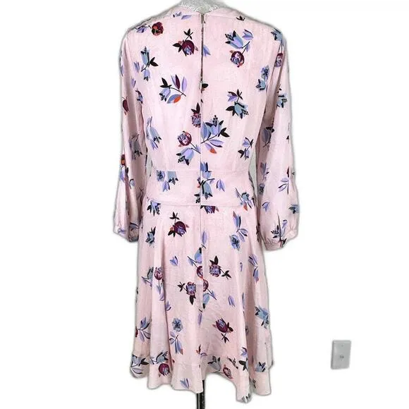NWT Rebecca Taylor Long Sleeve Bellflower Dress Blush Size 10