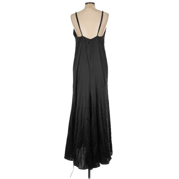 NWT Reformation 100% Silk  Slip Dress Black Strappy Sexy Minimalist Maxi