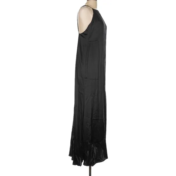 NWT Reformation 100% Silk  Slip Dress Black Strappy Sexy Minimalist Maxi
