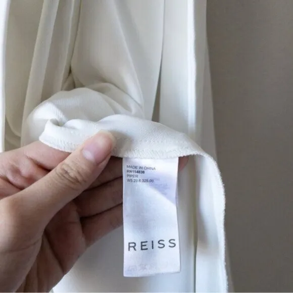 NWT Reiss Piper Halter Woven Midi Wrap Dress 0 White Minimalist Belted