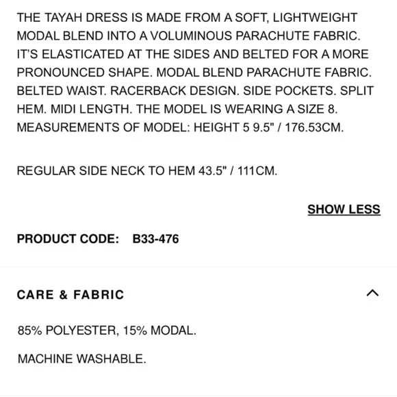 NWT REISS TAYAH MODAL BLEND PARACHUTE MIDI DRESS Sz 6