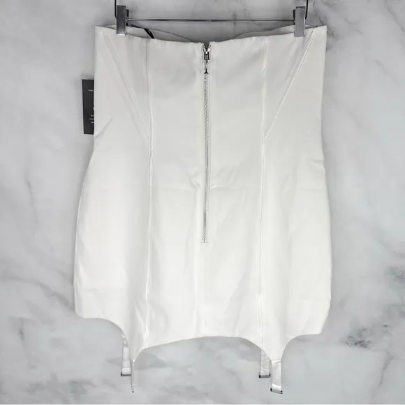 NWT Retrofete Tegan Bustier Corset Strapless Bra Cup Garter Mini Dress White L